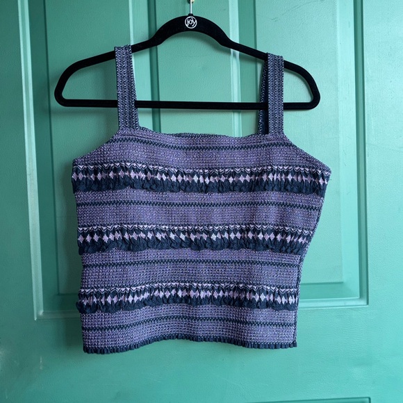 Anthropologie medium Smocked Embroidered Tank like new - Picture 3 of 9